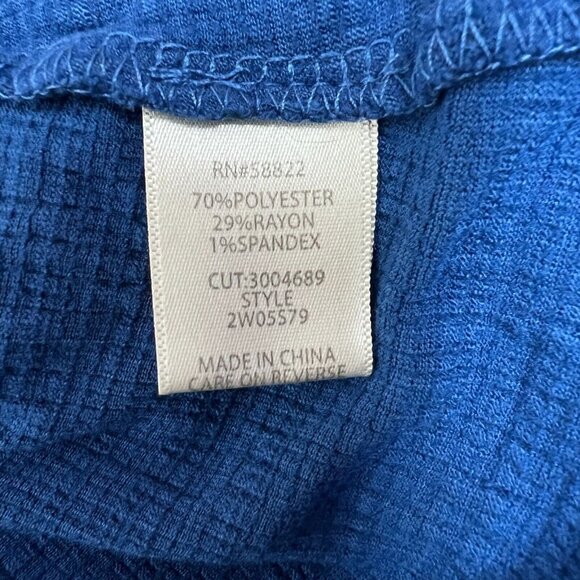 Max Studio Top Womens 1X Blue Flutter Sleeve Crew Neck Embroidered Hi Low Blouse - Picture 10 of 10